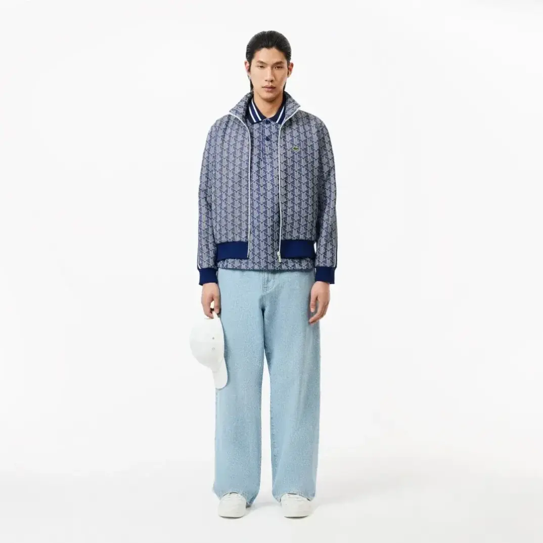 Classic Fit Monogram Polo Mavi - 4