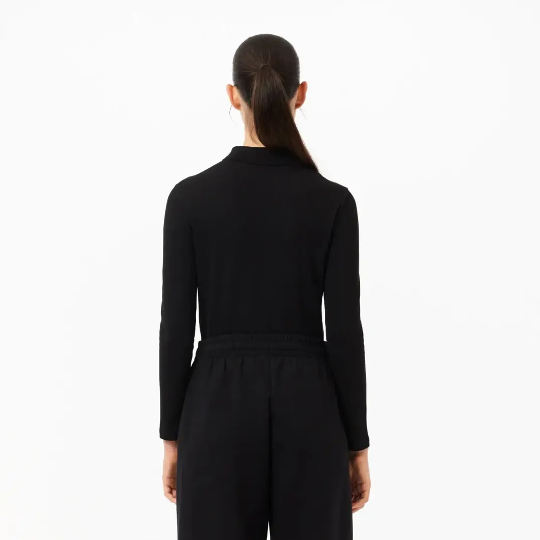 L.12.12 Classic Fit Kadın Uzun Kollu Siyah Polo - 2