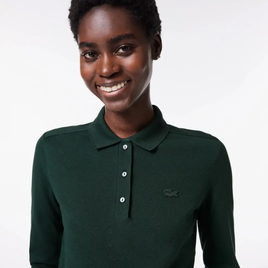 L.12.12 Classic Fit Kadın Uzun Kollu Yeşil Polo - 3