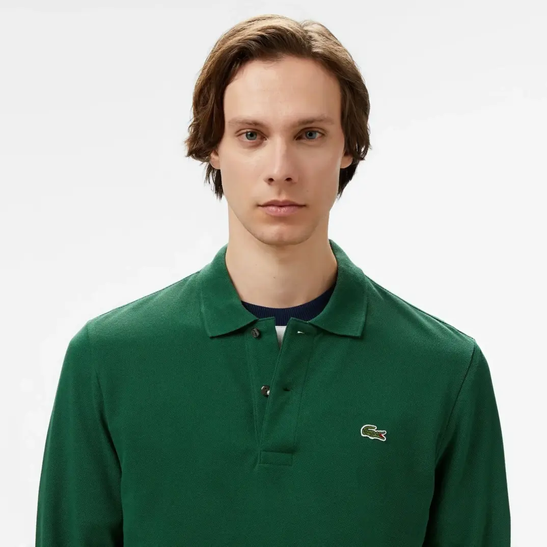 L.12.12 Classic Fit Uzun Kollu Yeşil Polo - 2