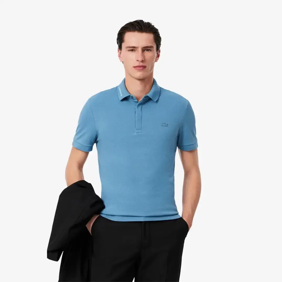 Regular Fit Paris Stretch Piqué Polo T-Shirt Mavi - 2