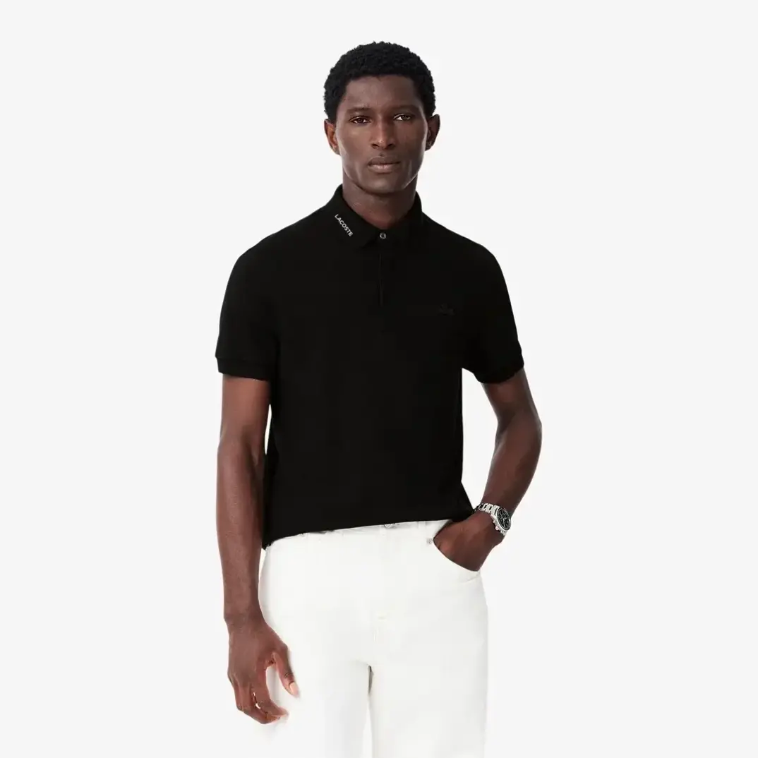 Regular Fit Paris Stretch Piqué Polo T-Shirt Siyah - 2