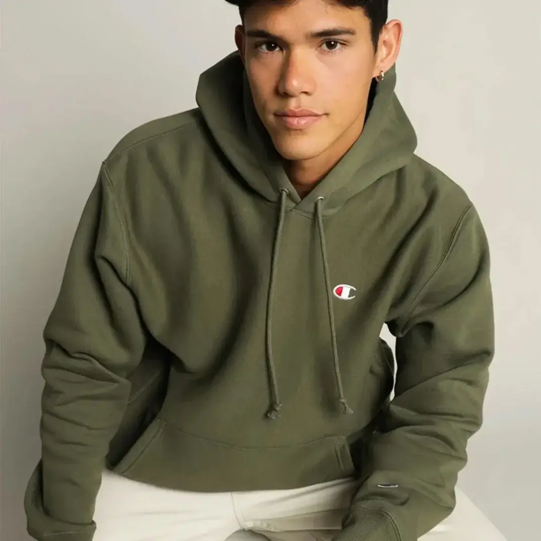 Reverse Weave Hoodie C Logo Yeşil - 1