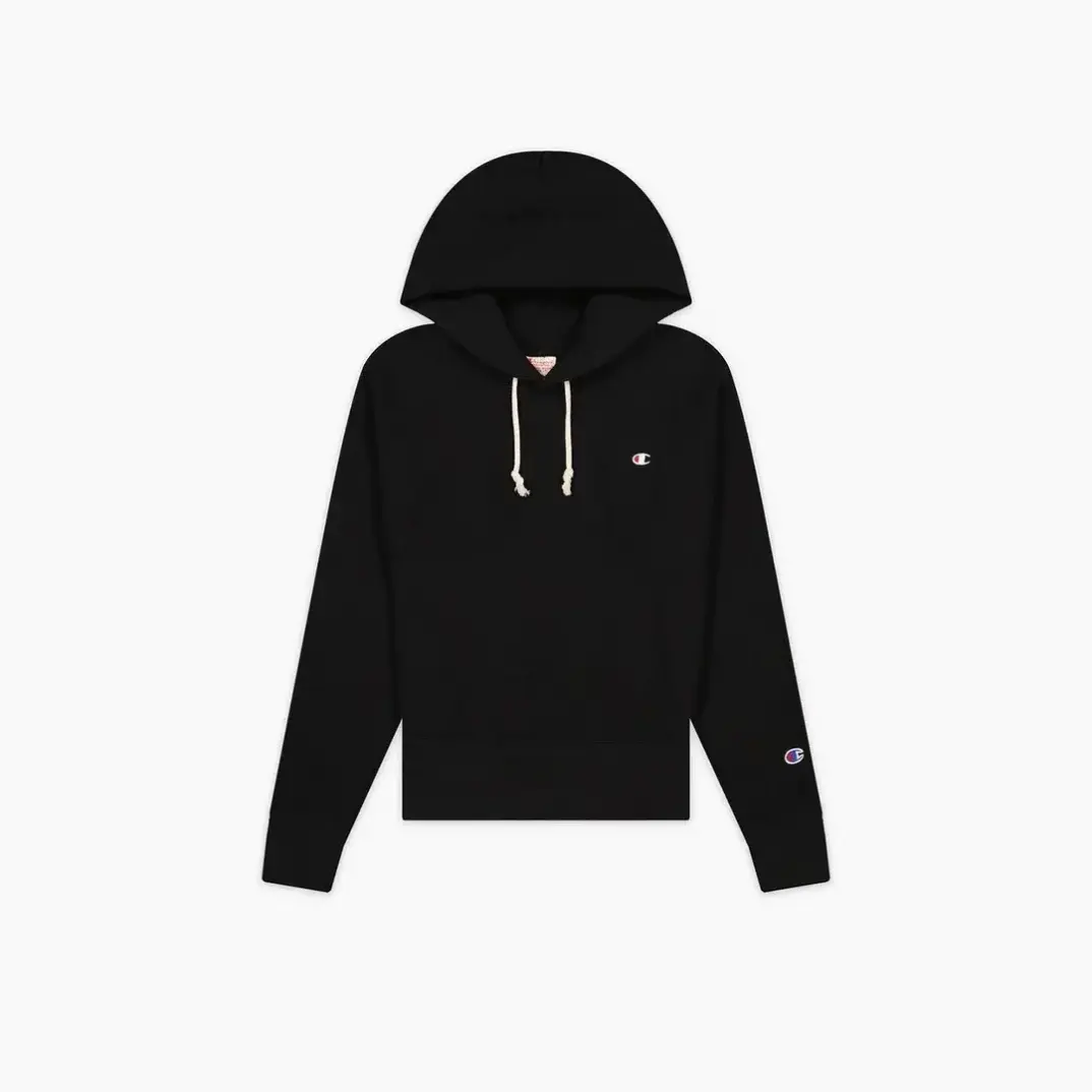 Reverse Weave Kadın Hoodie C Logo Siyah - 3