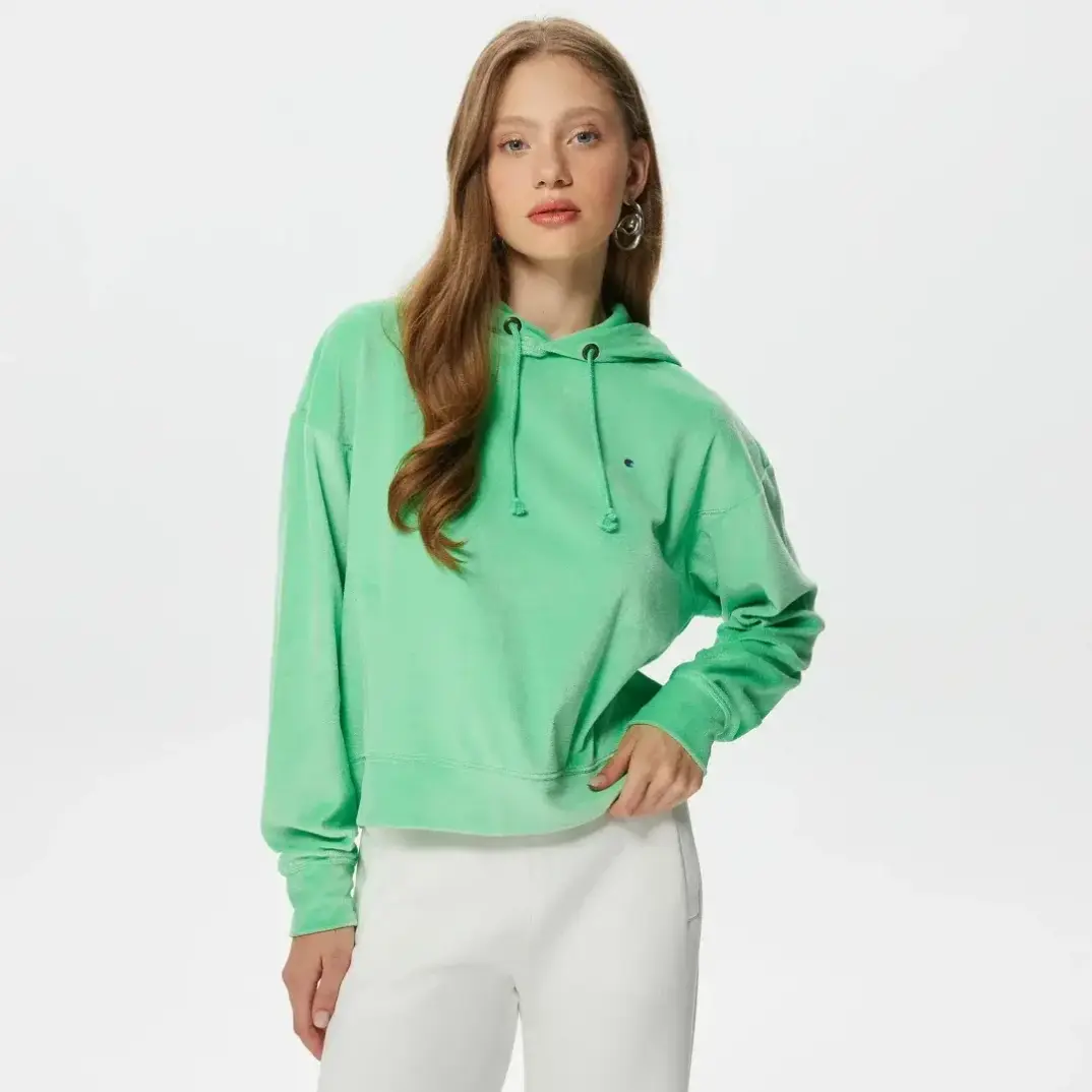 Reverse Weave Kadın Hoodie C Logo Yeşil - 1