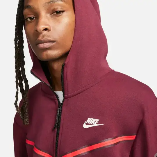 Tech Fleece Full Zip Hoodie BlackDark BeetrootPhantom - 3