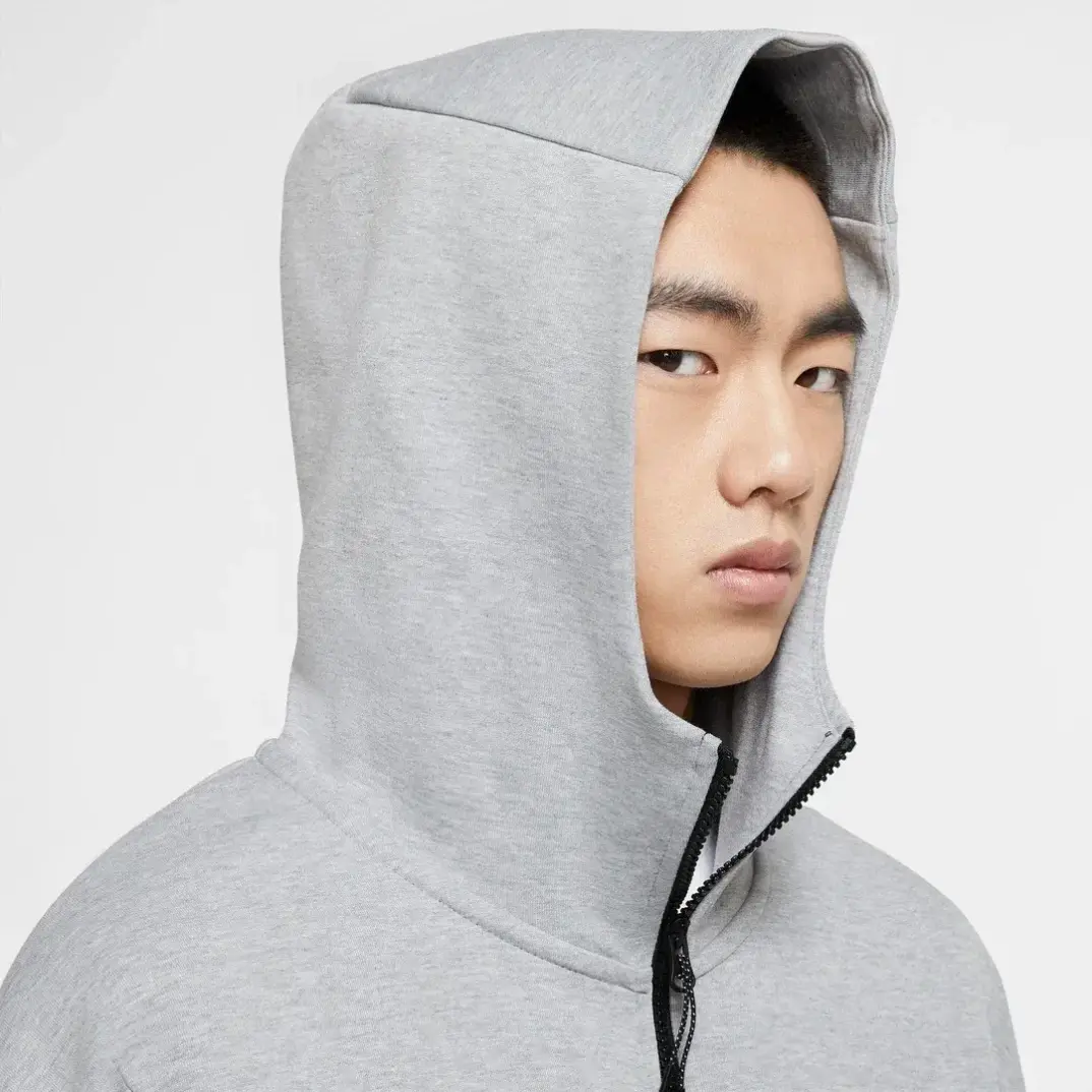 Tech Fleece Full Zip Hoodie Dark Grey HeatherBlack - 3