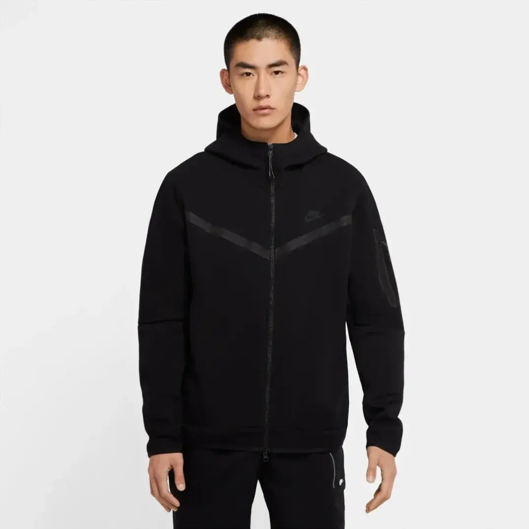 Tech Fleece Full Zip Hoodie Siyah - 1