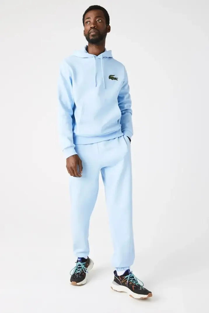 Unisex Loose Fit Kapüşonlu Organik Pamuk Mavi - 2