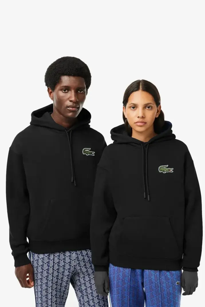 Unisex Loose Fit Kapüşonlu Organik Pamuk Siyah - 2